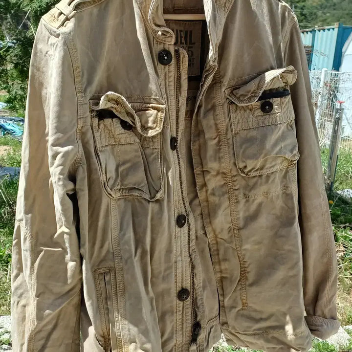 [BUNJANG] RUEHL No.925 Light Brown Leather Trim Over Stitch Military Jacket Jefferson Jacket (Men&