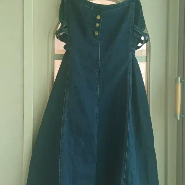 [BUNJANG] Bustier Dark Blue A-Line Dress (Back Banding) Size 77-88 / 뷔스티에 진청A라인 원피스(뒷밴딩)77~88