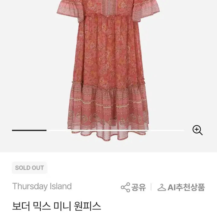 [BUNJANG] Thursday Island Pink Flower Dress Size S / 써스데이아일랜드 플라워 원피스 S