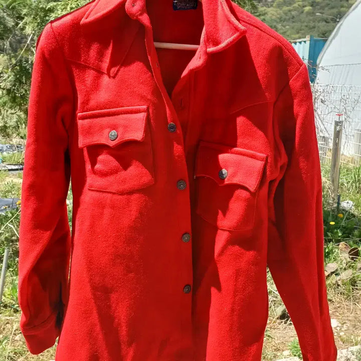 [BUNJANG] DENIME Heavyweight Vivid Red Wool Shirt Jacket (Men&