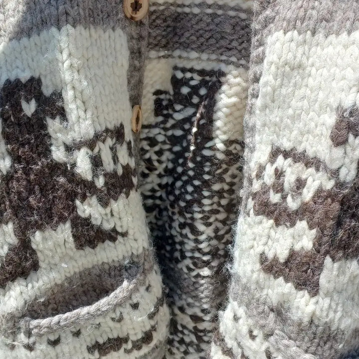 [BUNJANG] Canadian Cowichan Heavy Gauge Double Weight Thunderbird Pattern Wool Cardigan (Men&