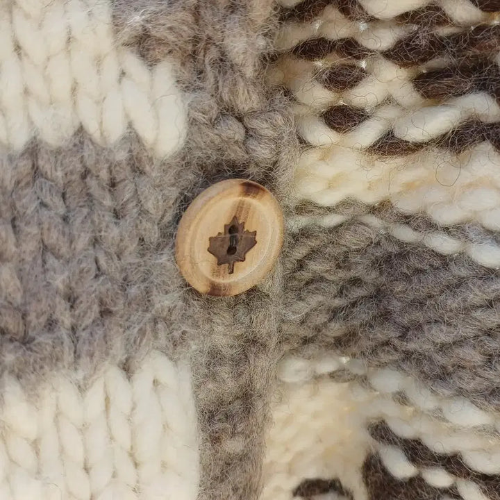 [BUNJANG] Canadian Cowichan Heavy Gauge Double Weight Thunderbird Pattern Wool Cardigan (Men&