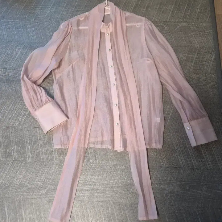 [BUNJANG] Organza Pink Blouse / 오간자 핑크 블라우스