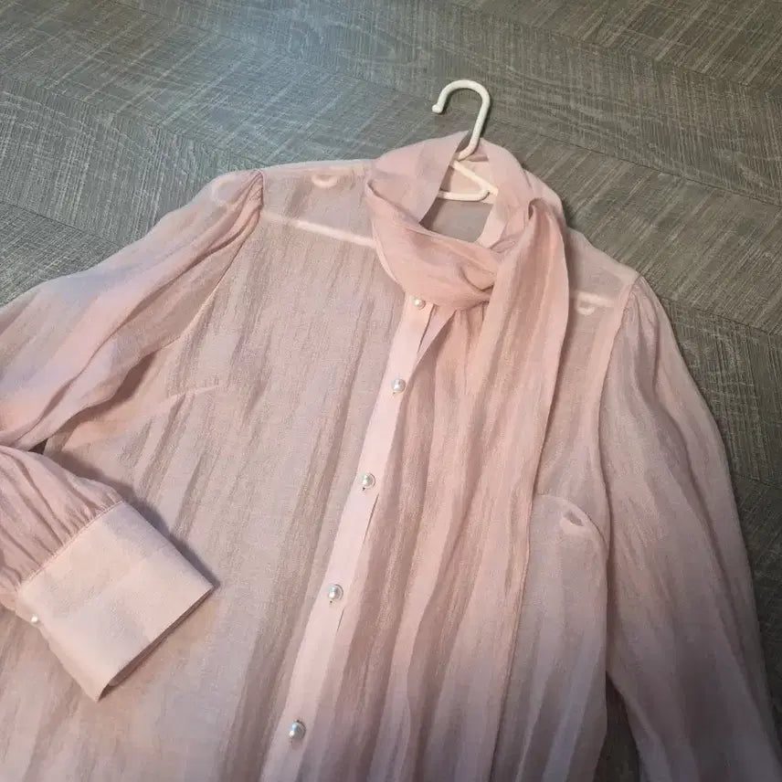 [BUNJANG] Organza Pink Blouse / 오간자 핑크 블라우스
