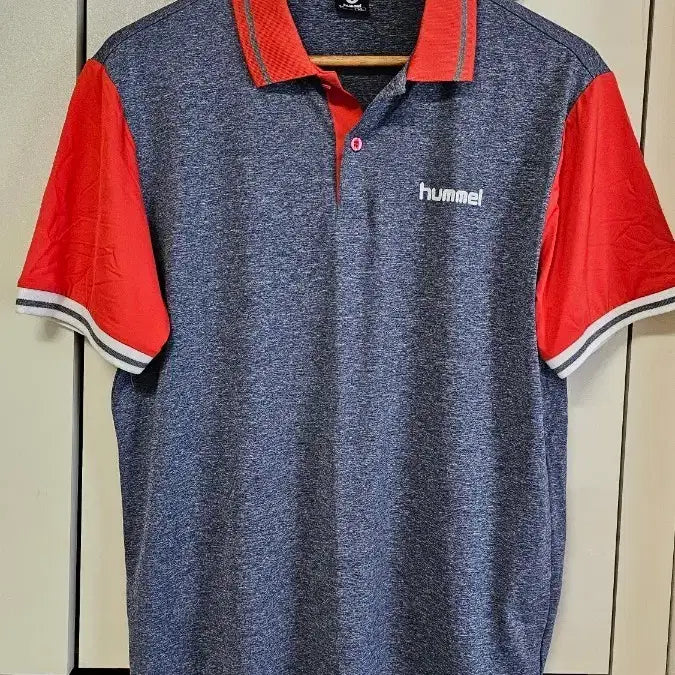 [BUNJANG] Hummel Color-Blocked Collar Short-Sleeve T-Shirt Size 105 / hummel 험멜 배색 카라 반팔티 105