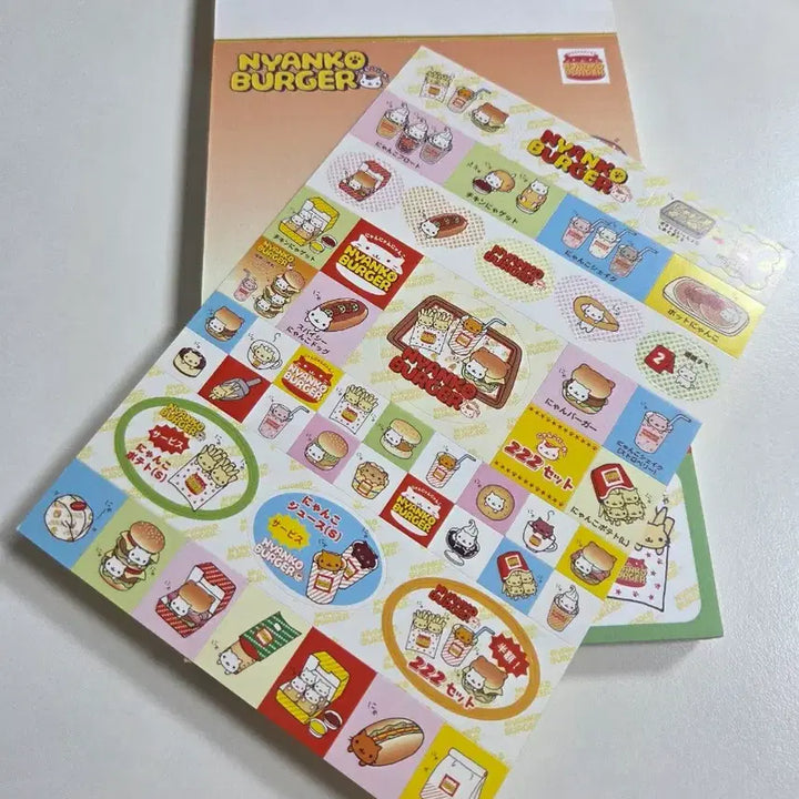 [BUNJANG] Heisei Nyanko Burger Memo Pad Paper / 헤이세이 냥코 버거 떡메모지 지류 고전지류