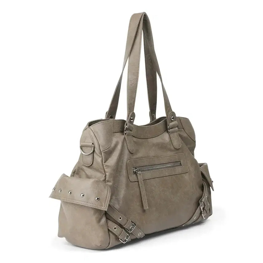[BUNJANG] Deinet Stud Pocket Big Bag Khaki / 다이닛 deinet 스터드 포켓 빅백 카키