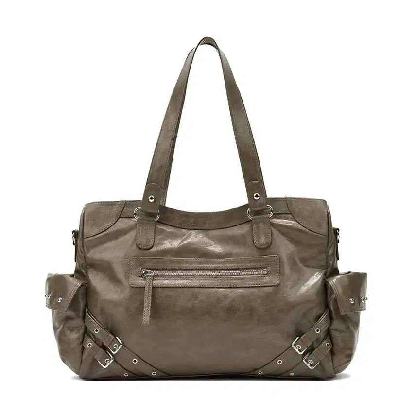 [BUNJANG] Deinet Stud Pocket Big Bag Khaki / 다이닛 deinet 스터드 포켓 빅백 카키
