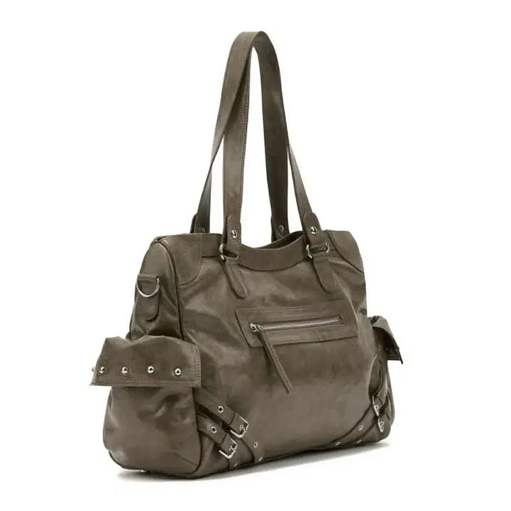 [BUNJANG] Deinet Stud Pocket Big Bag Khaki / 다이닛 deinet 스터드 포켓 빅백 카키