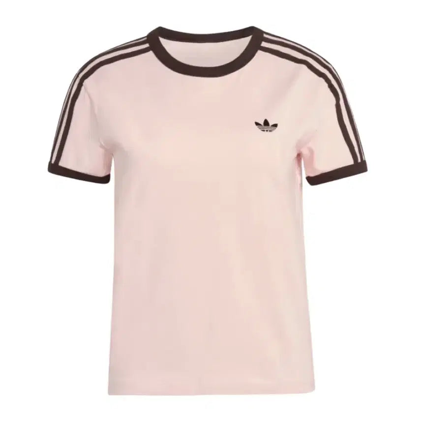 [BUNJANG] Adidas 3-Stripes Slim T-Shirt - Sandy Pink Aurora Coffee / (W) 아디다스 삼선 슬림 티셔츠 샌디 핑크 오로라 커피 - KR 사이즈