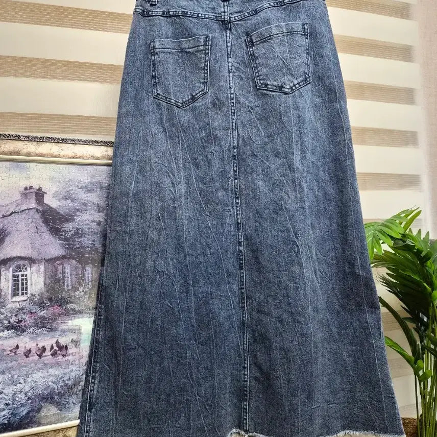 [BUNJANG] Michaa Washed Denim Long Skirt (Size 73) / 택포)it MICHAA   데님워싱롱 스커트 73