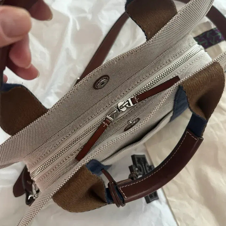 [BUNJANG] Tory Burch Canvas Tote &amp; Crossbody Bag / 토리버치 캔버스 토트 &amp; 크로스백