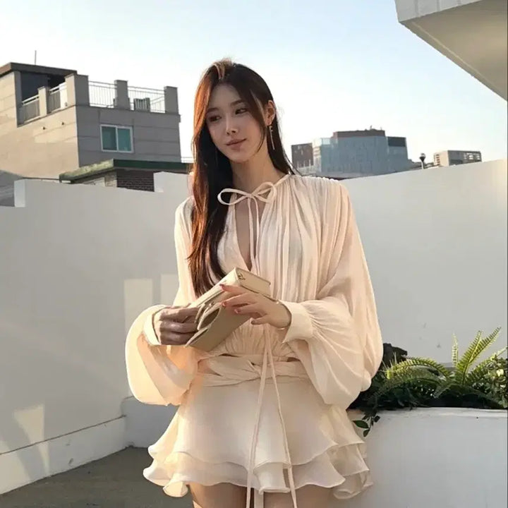 [BUNJANG] Ongnel Glitter Shirring Dress - Size S (New) / 엉넬 글리터 셔링 원피스 S 새상품