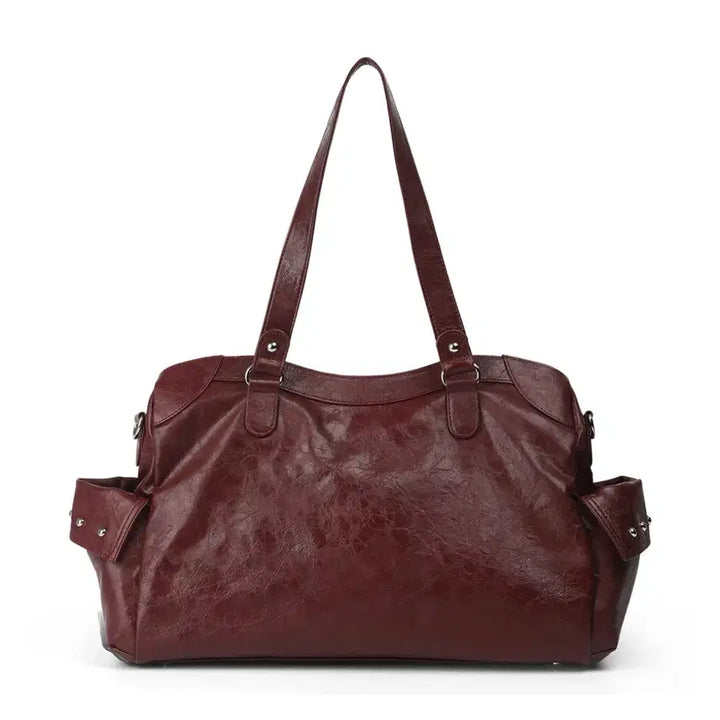 [BUNJANG] Deinet Studded Pocket Big Bag Burgundy / 다이닛 deinet 스터드 포켓 빅백 버건디