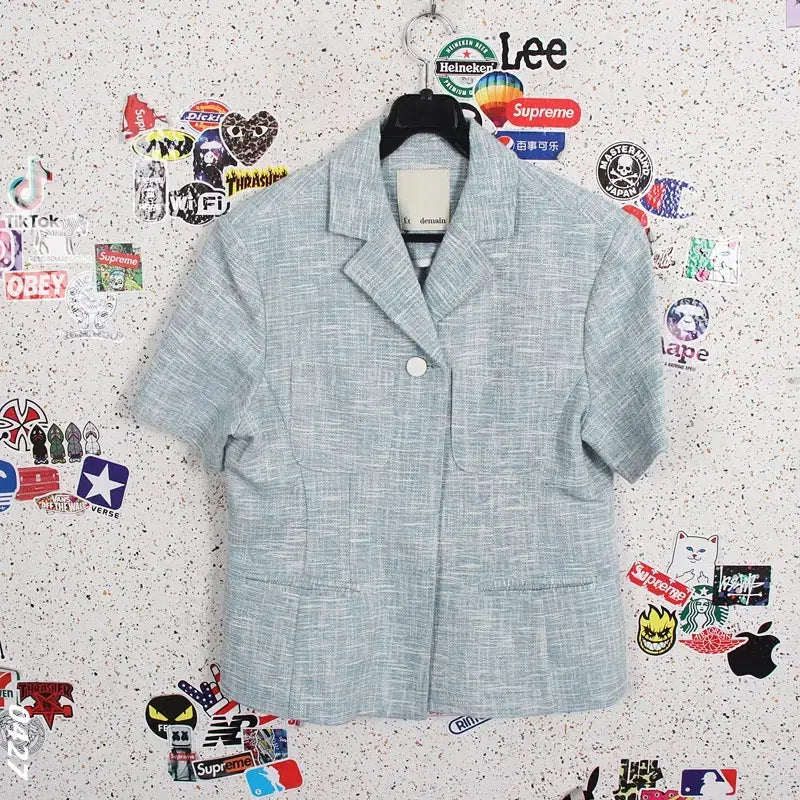 [BUNJANG] Et demain Tweed Short Sleeve Jacket / 여성F/ Et demain 엣드맹 트위드 반팔 자켓 bl 37-135
