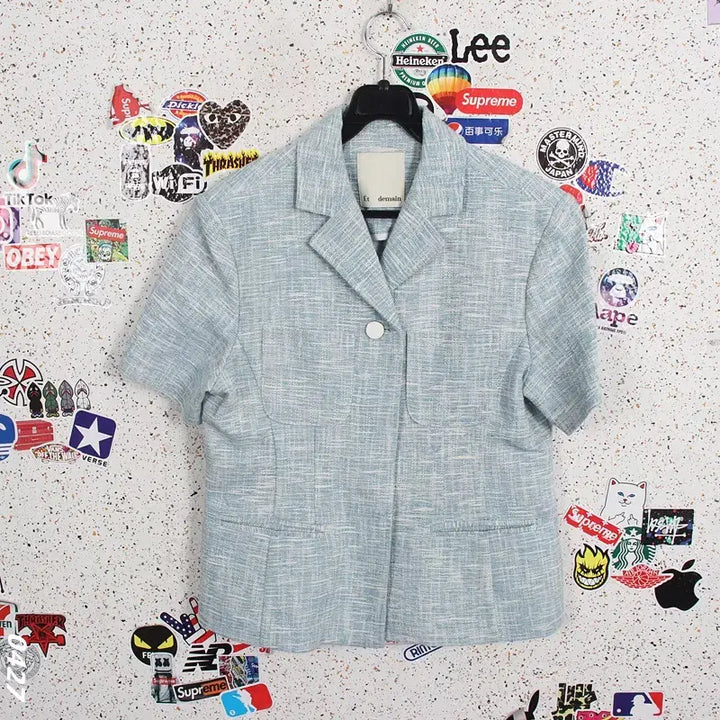 [BUNJANG] Et demain Tweed Short Sleeve Jacket / 여성F/ Et demain 엣드맹 트위드 반팔 자켓 bl 37-135