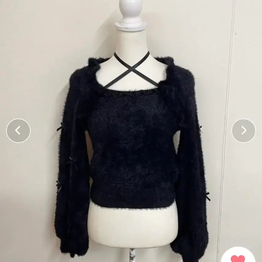 [BUNJANG] Maz Ribbon Cape Style Knit / 반택포) 마즈 리본 케이프 스타일 니트 양산형 지뢰계