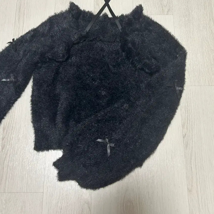 [BUNJANG] Maz Ribbon Cape Style Knit / 반택포) 마즈 리본 케이프 스타일 니트 양산형 지뢰계