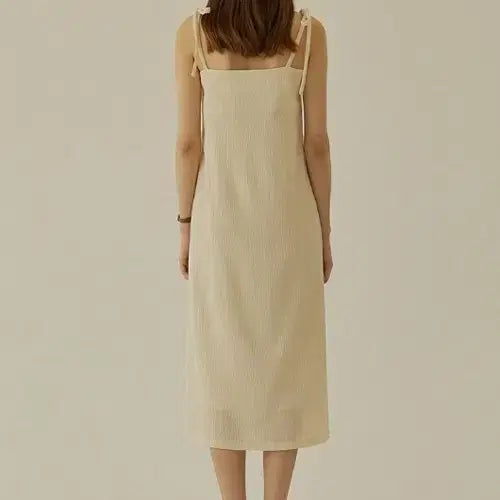 [BUNJANG] Mango Pleats Creased Tie Dress S / 망고매니플리즈 크리즈 타이 원피스 / S