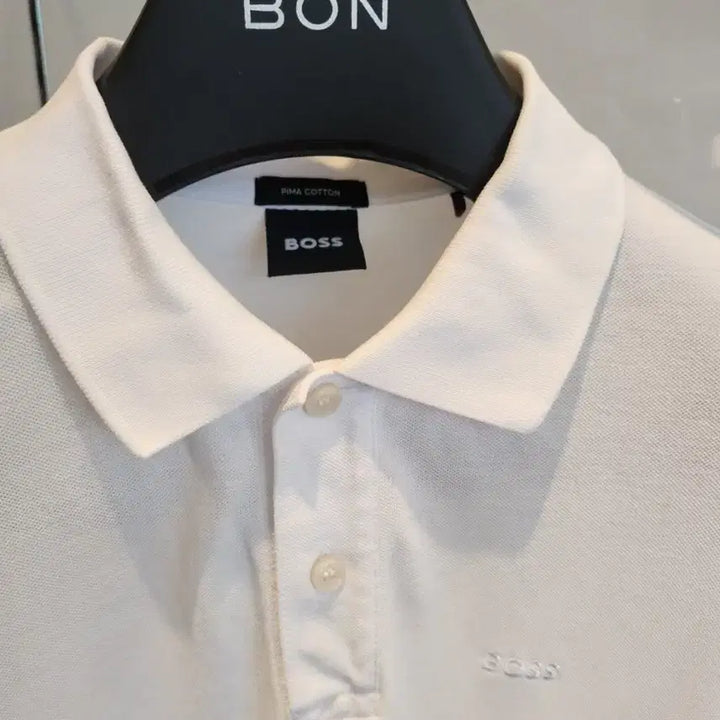 [BUNJANG] Hugo Boss Pima Cotton Short Sleeve Polo Shirt - White / 휴고보스 피마코튼 반팔(남여공용)