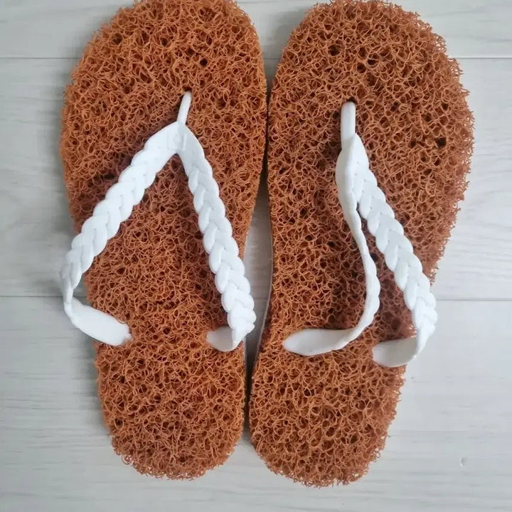 [BUNJANG] Eco-Friendly Matte Material Brown Flip-Flop Slippers / 친환경 매트 소재 브라운 쪼리 슬리퍼