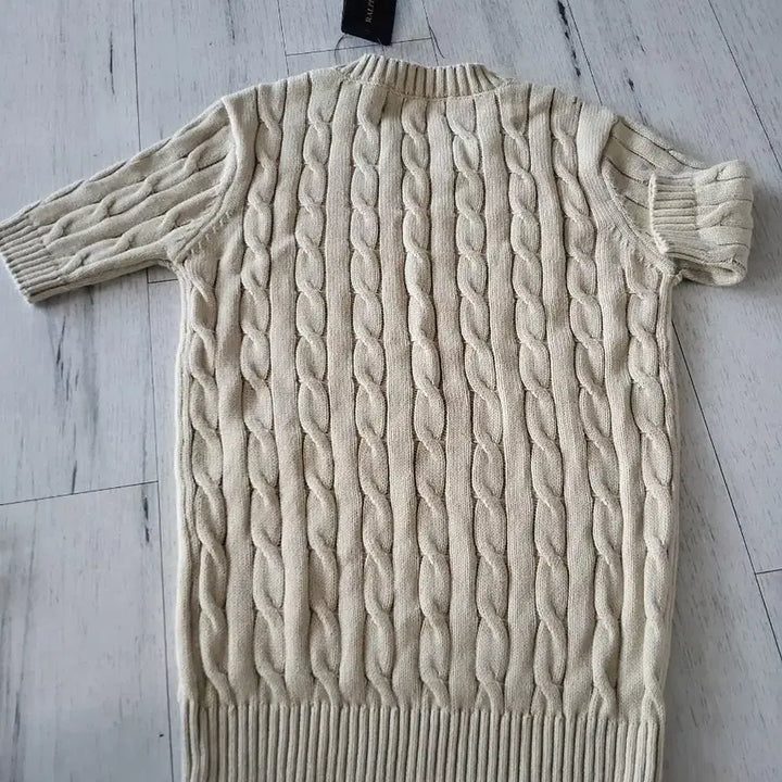 [BUNJANG] Polo Ralph Lauren Cable Knit Short Sleeve Sweater Ivory S / 폴로 랄프로렌 케이블 반팔 니트 아이보리S