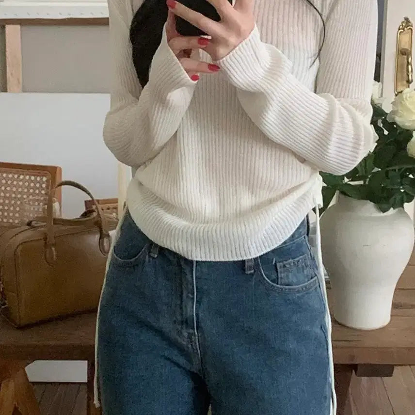 [BUNJANG] Kkonmi Ggo Milk String Knit Ivory / [미개봉 새상품]꼰미고 밀크 스트링 니트 아이보리