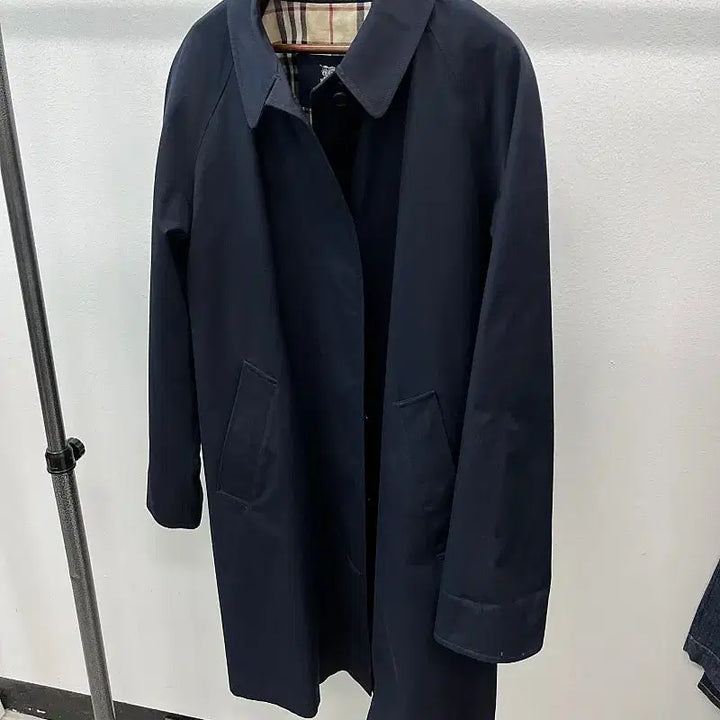[BUNJANG] Burberry Navy Gabardine Cotton Trench Coat / 여) 버버리 네이비 개버딘코트