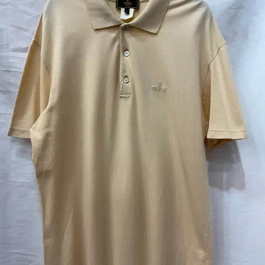 [BUNJANG] Fendi Beige Polo T-Shirt Size 50 / 펜디 베이지 카라티50/100사이즈(정품)