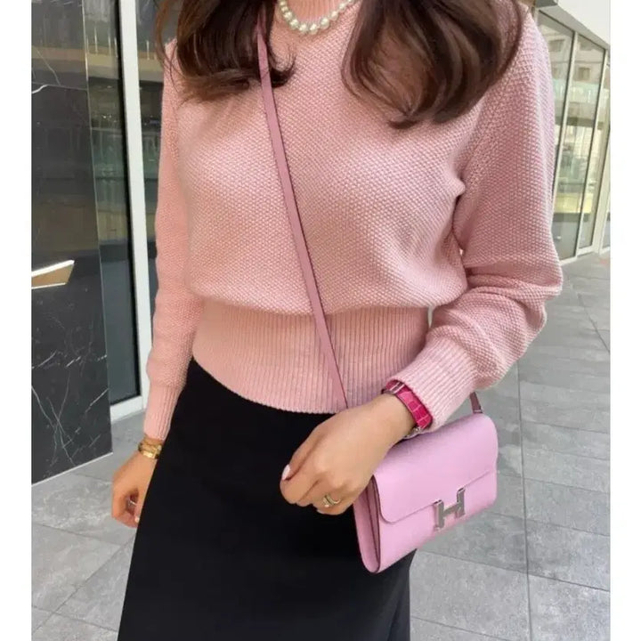 [BUNJANG] Jasmine K Waffle Long Sleeve Knit S / 자스민케이 와플 긴팔 니트 s/시에 오르 유메르 어라운드율 그레이룸 오뮤