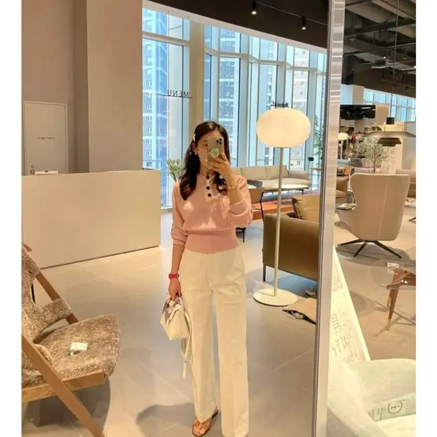 [BUNJANG] Jasmine K Waffle Long Sleeve Knit S / 자스민케이 와플 긴팔 니트 s/시에 오르 유메르 어라운드율 그레이룸 오뮤