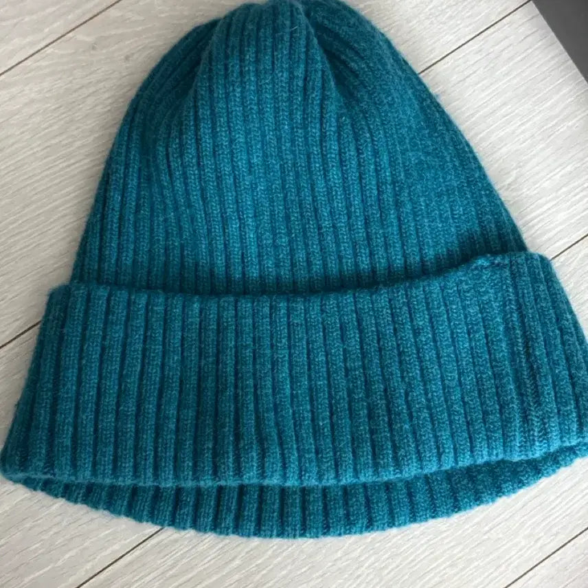 [BUNJANG] Teal Ribbed Beanie Hat / 청록색 골지 비니 모자