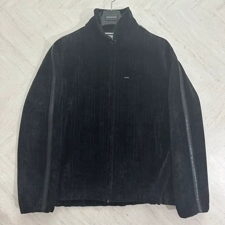 [BUNJANG] WooYoungMi 25FW Black Knitting Velvet Zip-Up Jacket / [40] 우영미 25fw 블랙 니팅 벨벳 밴딩 집업 자켓
