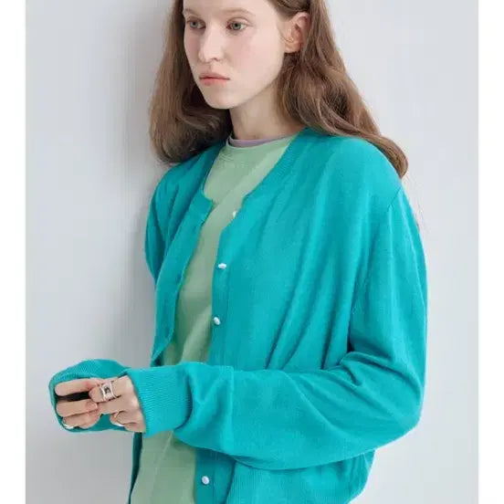 [BUNJANG] Pachiparkey Silk Cardigan Aqua Blue / (새상품)파키파르케 가디건 택O
