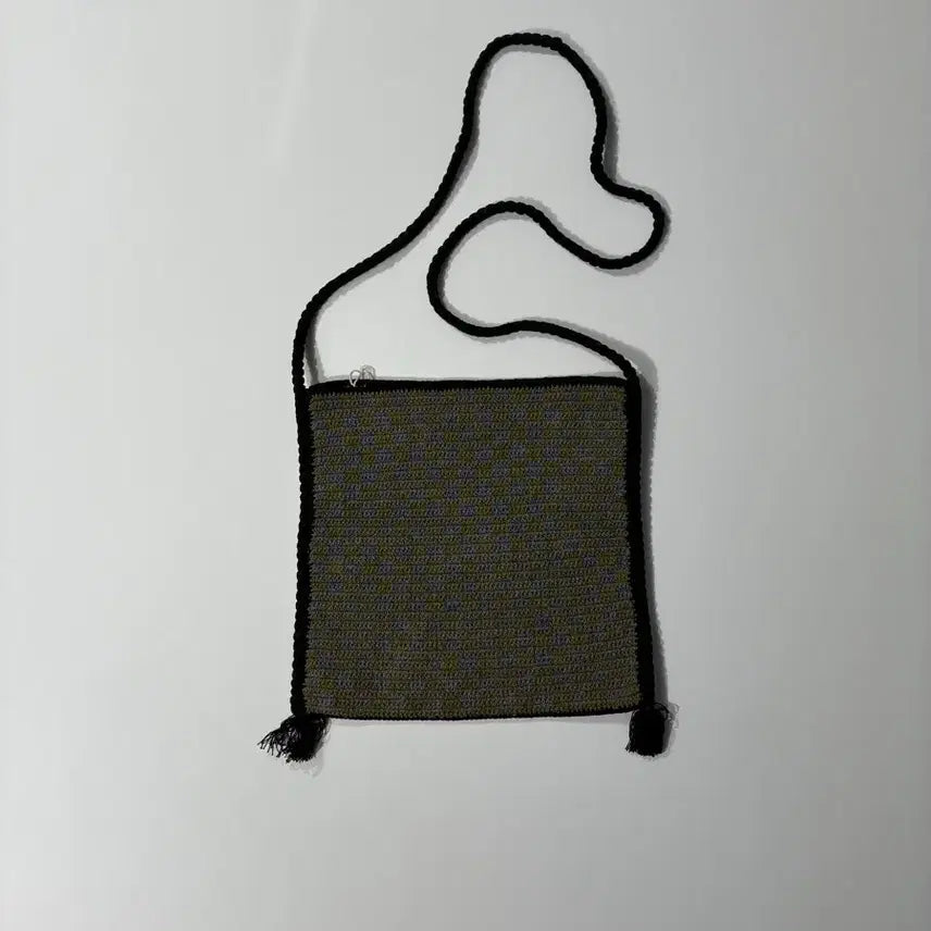 [BUNJANG] STORY MFG Stash Bag Mustard Peace Hand Crocheted / STORY MFG 스토리MFG 스태쉬 백 머스타드 피스 핸드 크로셰