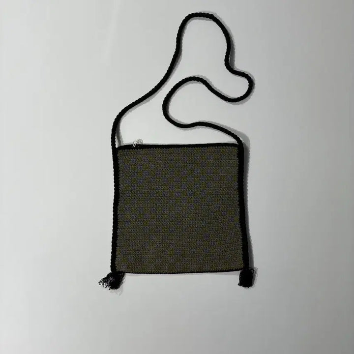 [BUNJANG] STORY MFG Stash Bag Mustard Peace Hand Crocheted / STORY MFG 스토리MFG 스태쉬 백 머스타드 피스 핸드 크로셰