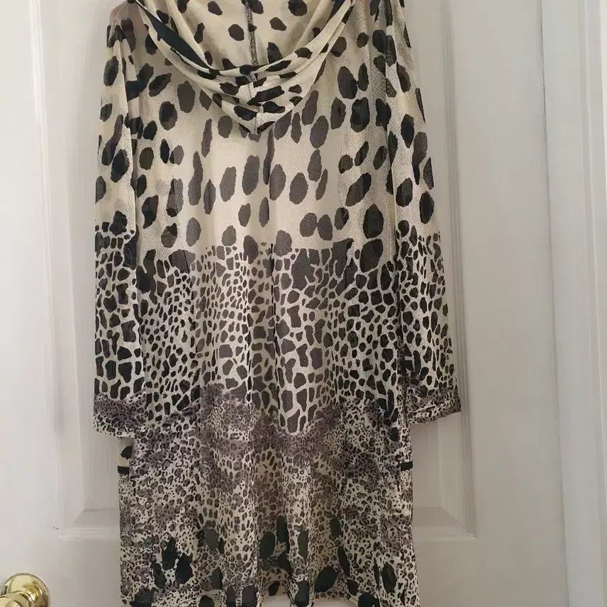 [BUNJANG] Montemilano Leopard Print Hooded Zip-Up Cardigan M / 몬테밀라노 레오파드 후드 집업 가디건 M