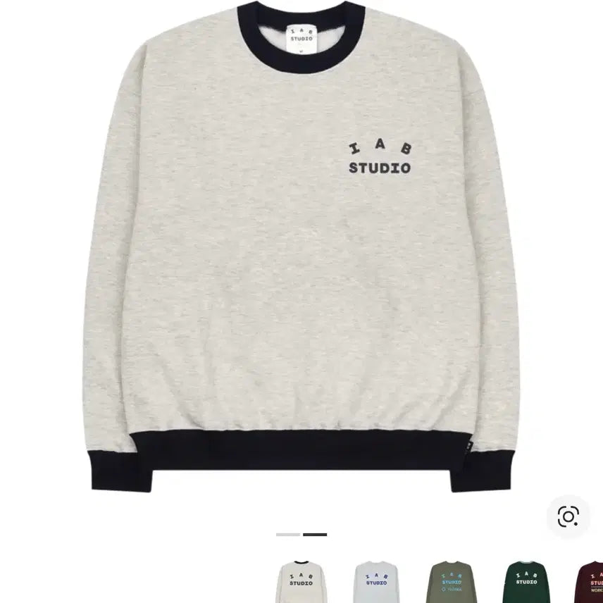 [BUNJANG] IAB Studio Sweatshirt Oatmeal Navy XL / 아이앱 스튜디오 스웨트셔츠 오트밀 네이비 XL