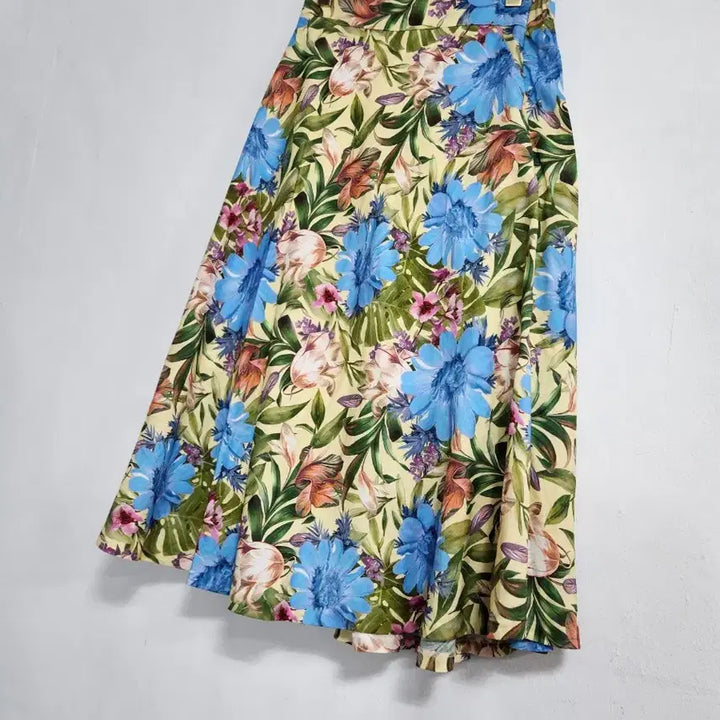 [BUNJANG] Agidor 2023 Linen Rayon Floral Long Skirt / 에이지도르2023린넨레이온 플라워 롱스커트55반~66