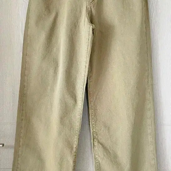[BUNJANG] Le robe Wide Leg Pants M Cotton 100% Olive Beige / 르로브 M 고퀄 와이드 팬츠