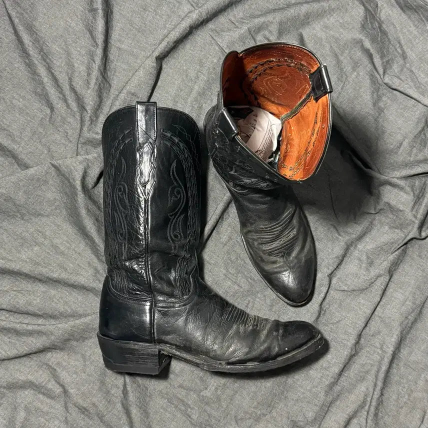 [BUNJANG] Lucchese 1883 N1617 Black Calf Cowboy Boots Size 11D / Lucchese 1883 Boots Sz 11D(290)