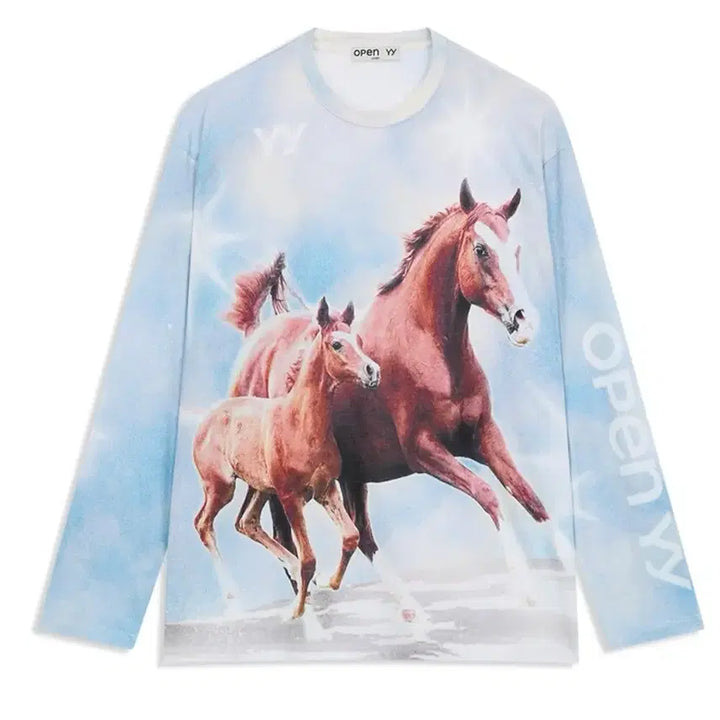 [BUNJANG] YY Open Red Horse Long Sleeve Shirt L/XL / open yy 오픈 와이와이 적토마 롱 슬리브 L/XL