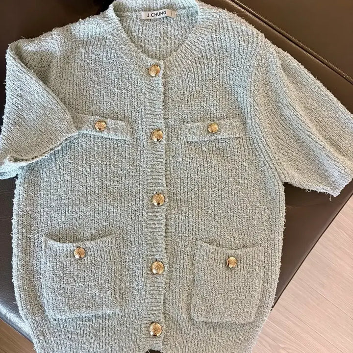 [BUNJANG] J.CHUNG Mint Tweed Cardigan / 제이청 민트 가디건