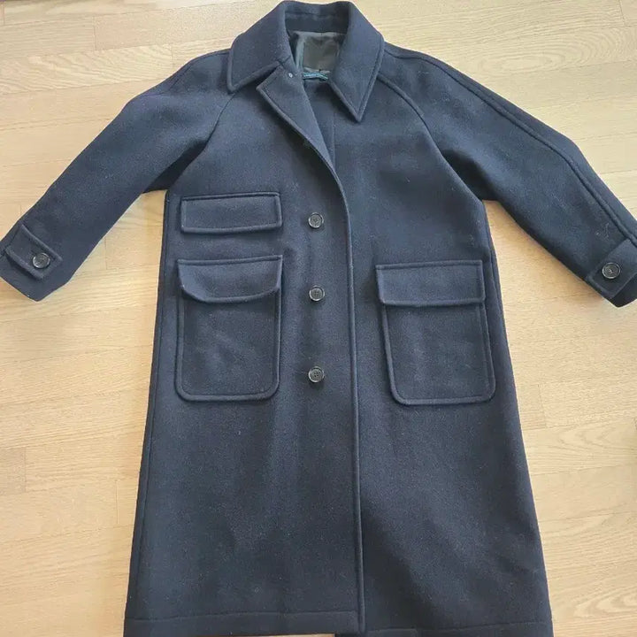 [BUNJANG] After Pray Balmacaan Coat Navy / 에프터프레이 발마칸 코트 네이비