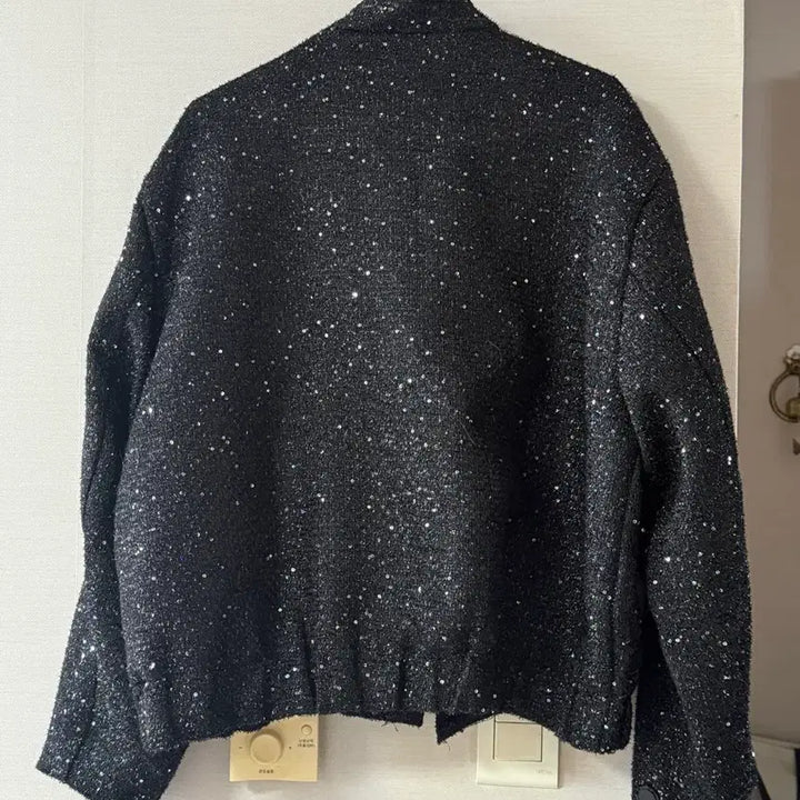 [BUNJANG] Sequined Tweed Jacket Black M / (미착용) 수입의류 블랙 스팽글 트위드 자켓 판매 M
