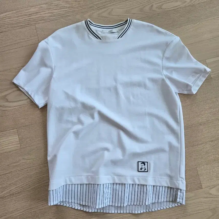 [BUNJANG] BON White Layered Short Sleeve T-Shirt / BON 화이트 레이어드 반팔 티셔츠