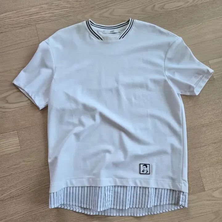 [BUNJANG] BON White Layered Short Sleeve T-Shirt / BON 화이트 레이어드 반팔 티셔츠