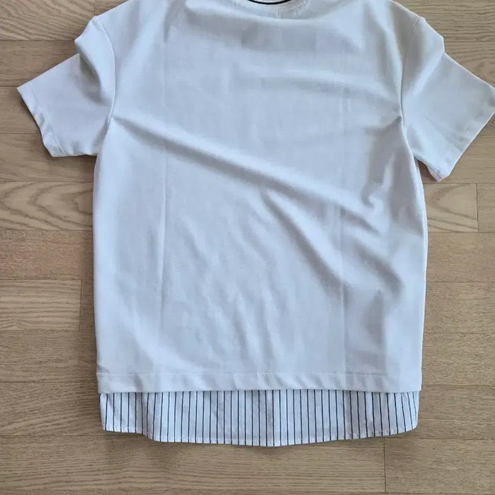 [BUNJANG] BON White Layered Short Sleeve T-Shirt / BON 화이트 레이어드 반팔 티셔츠