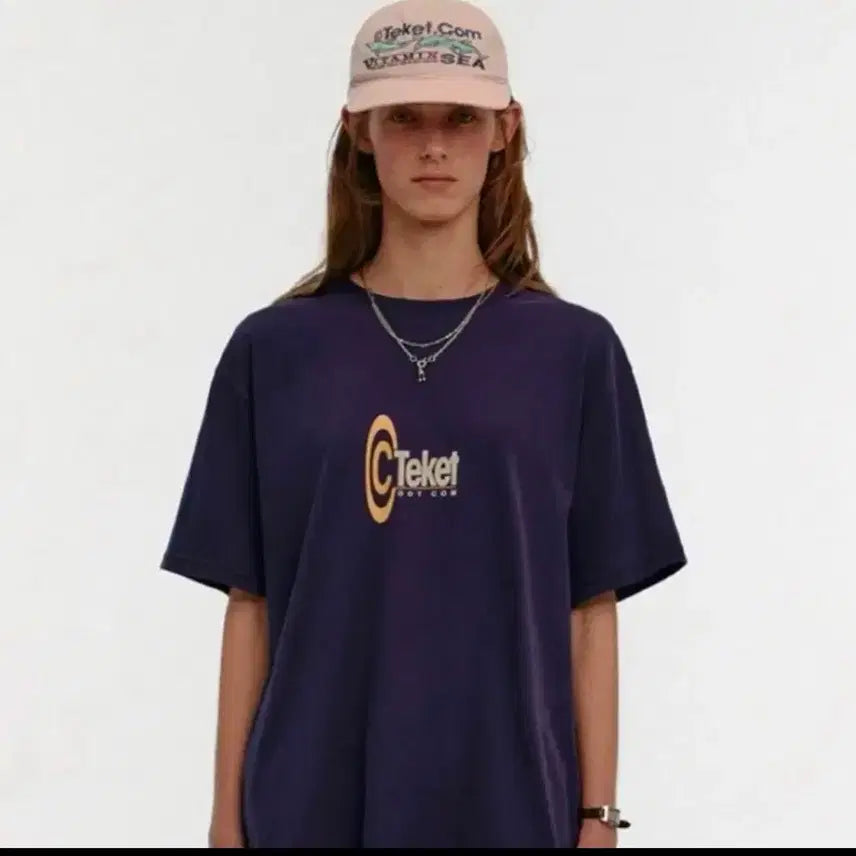 [BUNJANG] Teket Symbol T-Shirt Purple M / Teket 테켓 심볼 티셔츠 퍼플 M