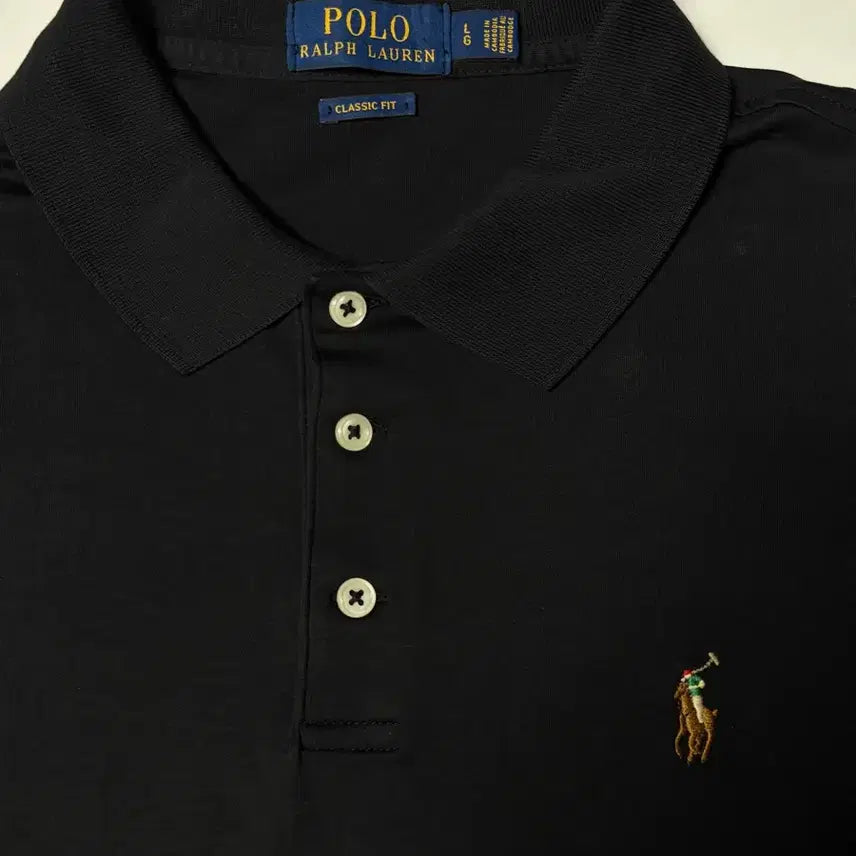 [BUNJANG] Polo Ralph Lauren Black Long Sleeve Polo Shirt XL / Polo 신형 폴로 랄프로렌 블랙 긴팔 카라티 XL